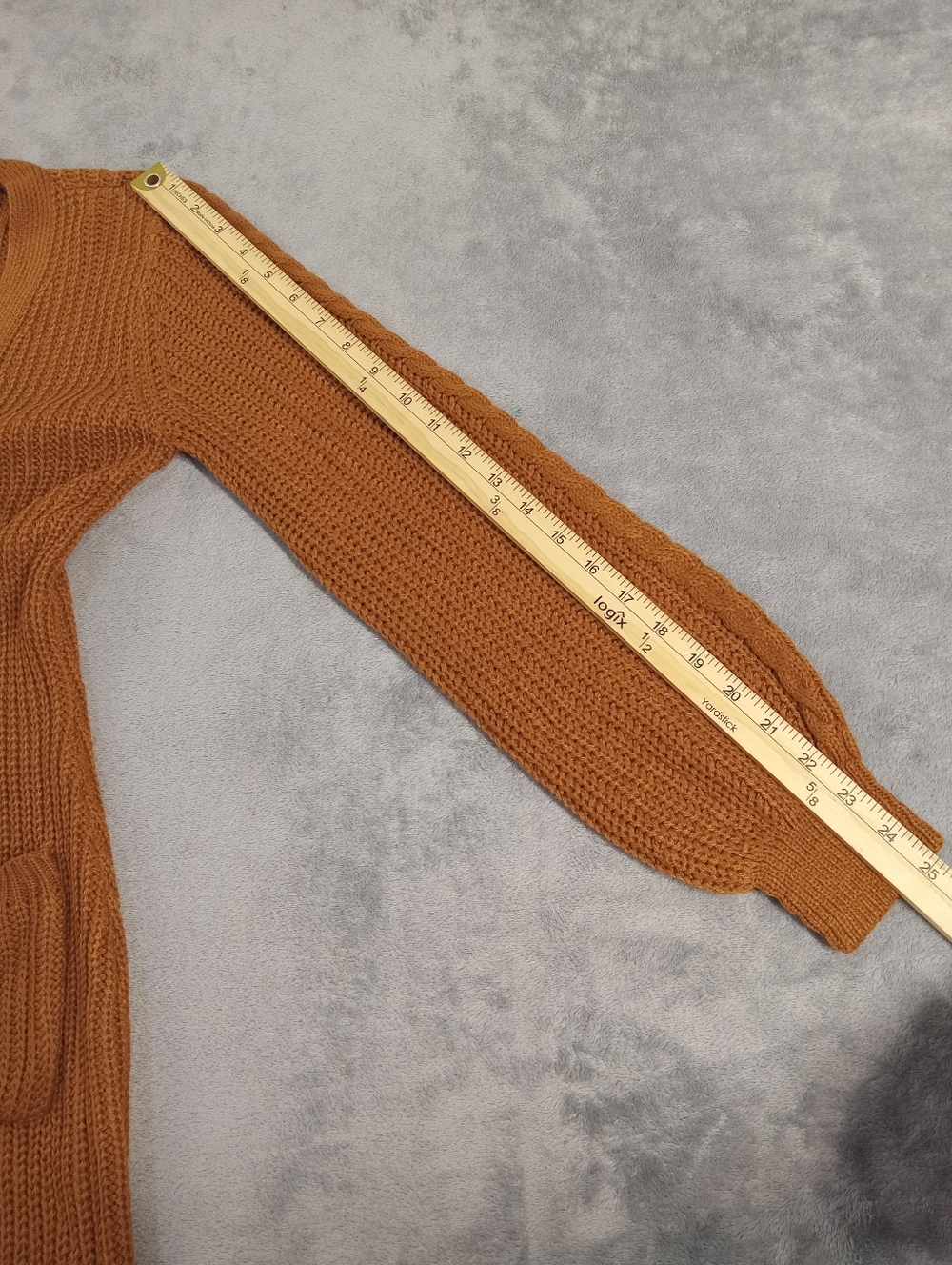 Olive & Oak Womens Petite Long Button-Front Knit Cardigan in Mustard Size PS - Picture 13 of 14